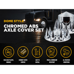 Chrome ABS Complete Axle Cover Set Dome Style