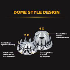 Chrome ABS Complete Axle Cover Set Dome Style