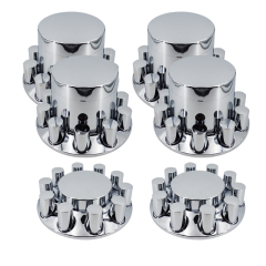 Chrome ABS Complete Axle Cover Set Flat Top Style