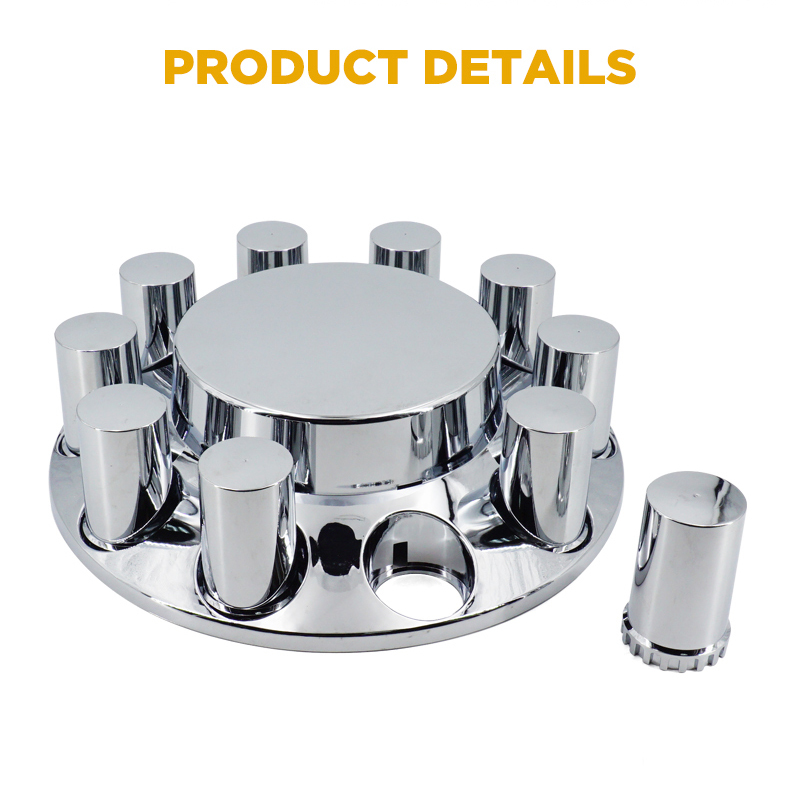 Chrome ABS Complete Axle Cover Set Flat Top Style