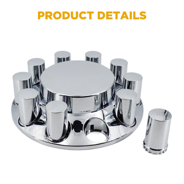 Chrome ABS Complete Axle Cover Set Flat Top Style