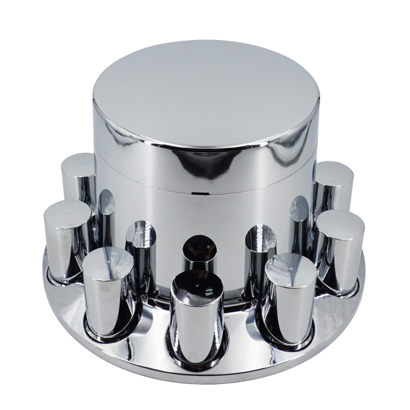 Chrome ABS Complete Axle Cover Set Flat Top Style