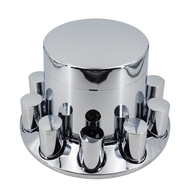 Chrome ABS Complete Axle Cover Set Flat Top Style