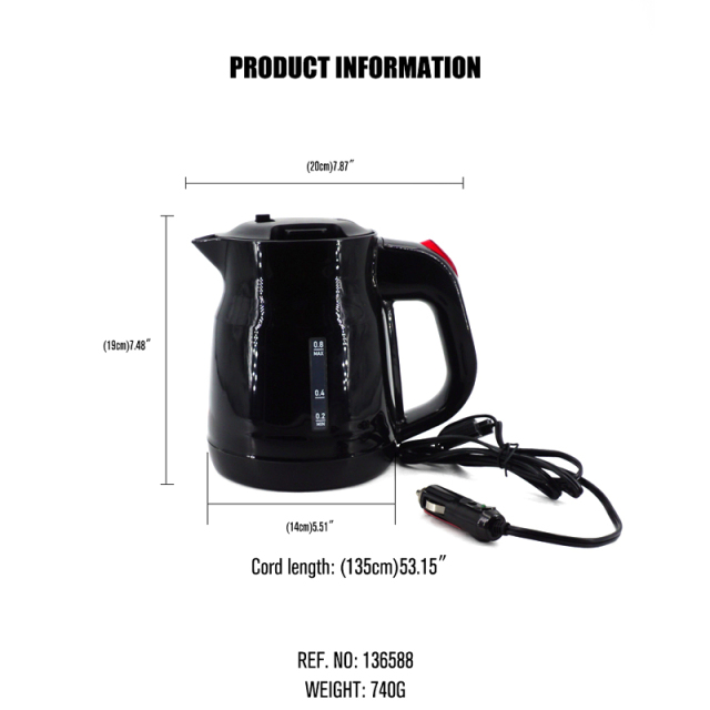 0.8L Portable Car Electric Boiling Hot Water Heater Kettle Boiler for Car