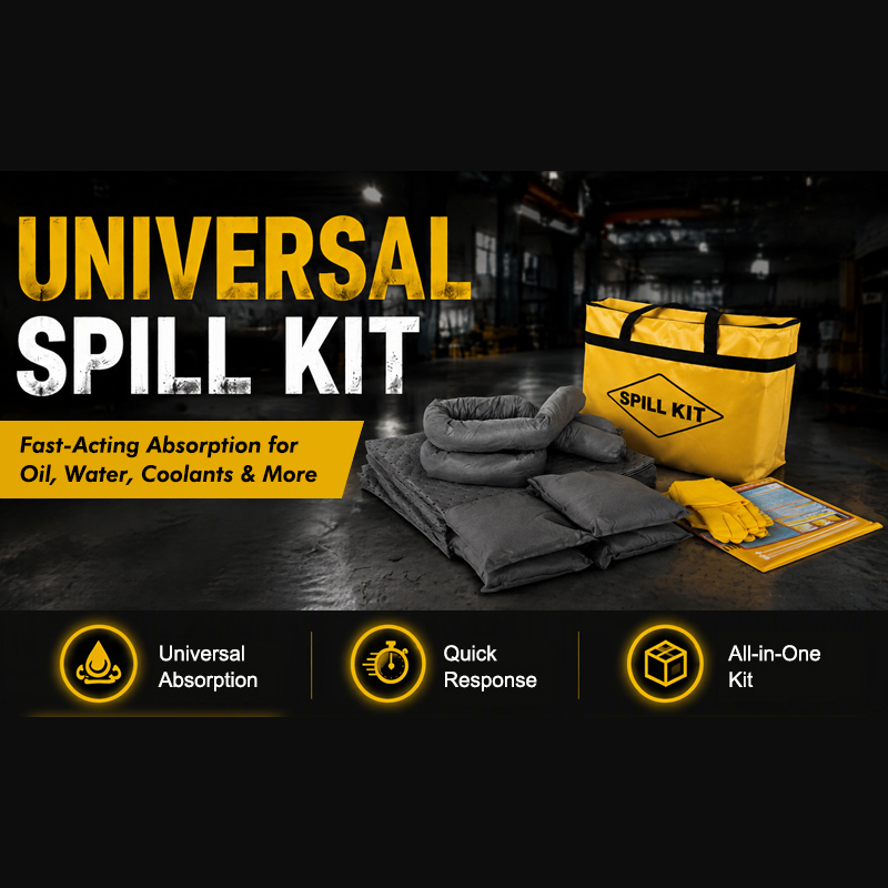Universal Spill Kit Chemical Water & Garage Oil Cleanup