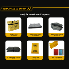 Universal Spill Kit Chemical Water & Garage Oil Cleanup