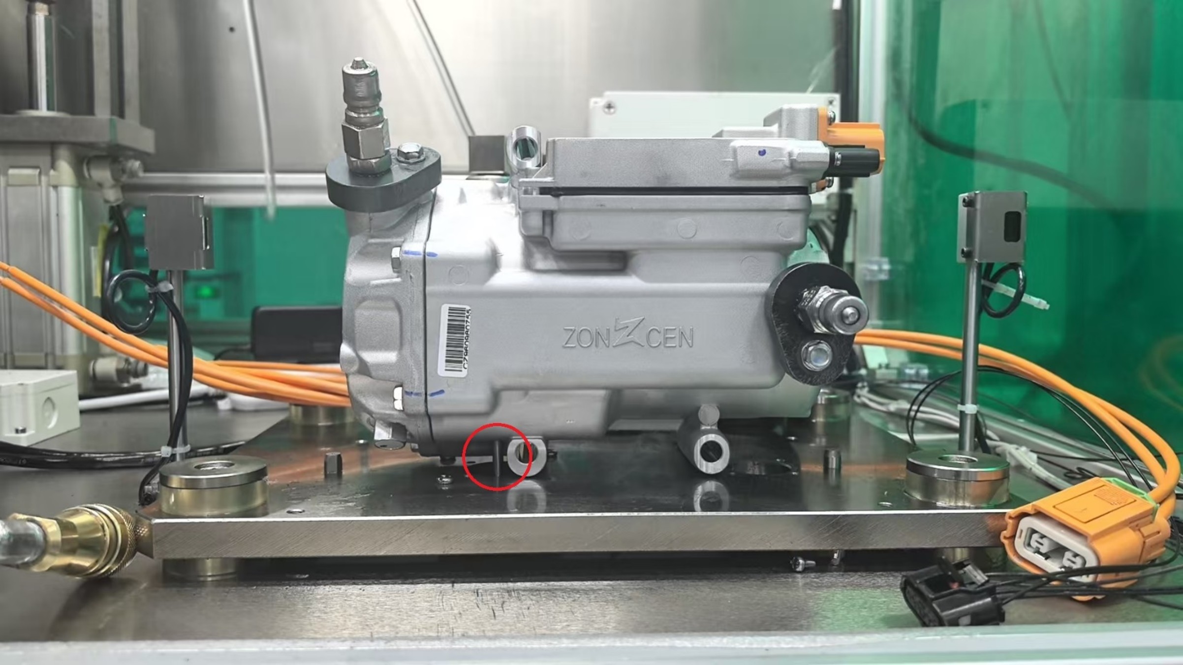 Compressor acoustic voiceprint inspection setup for production quality control