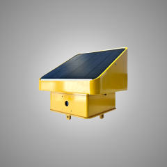 HZ-PS-20A Smart Pipeline Sentinel main unit equipped with a 5W top solar panel, designed specifically for oil and gas pipeline anti-intrusion monitoring.