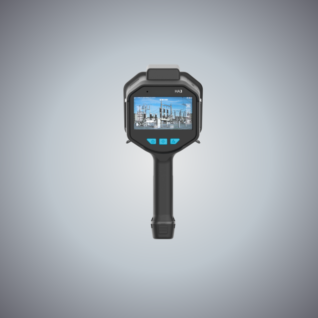 5-inch Touch Screen of HA3 showing Real-time Sound Source Localization and Spectrum Analysis