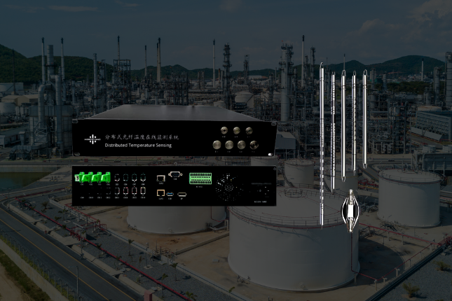 Distributed acoustic and temperature sensing system for pipeline and tank monitoring