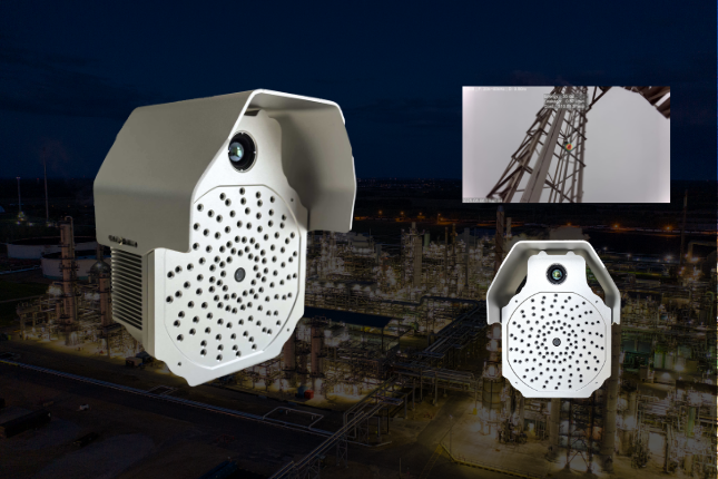 Fixed acoustic camera for continuous gas leak monitoring