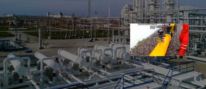 Gas leak localization at an industrial oil and gas facility