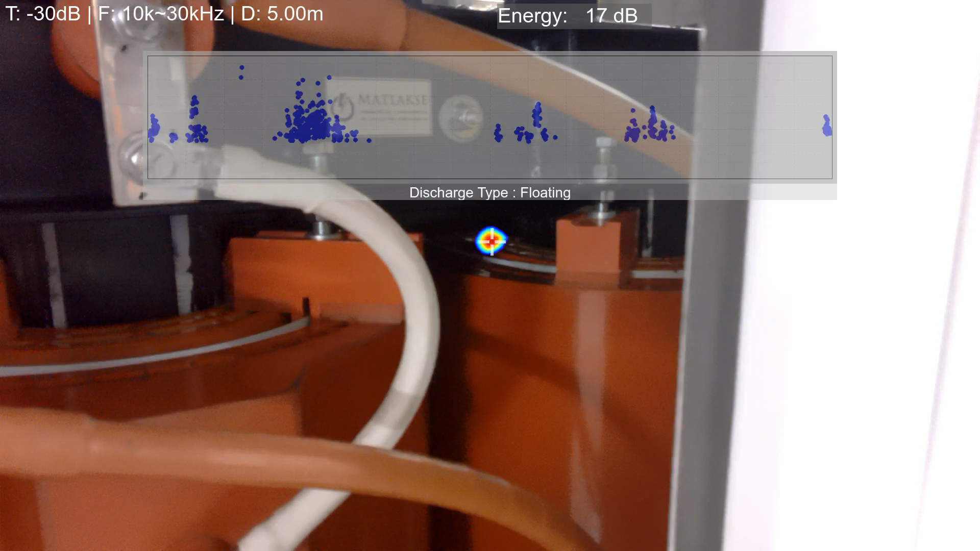 floating discharge detected by hertzinno acoustic camera