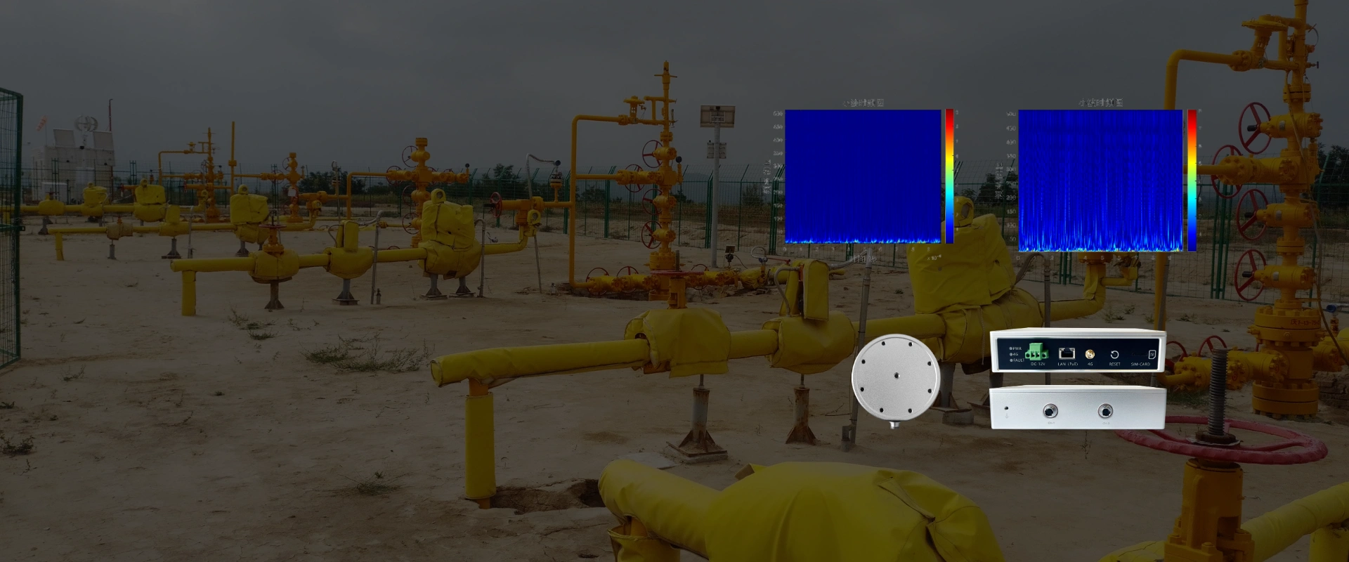 gas well valve group methane leak monitoring field installation