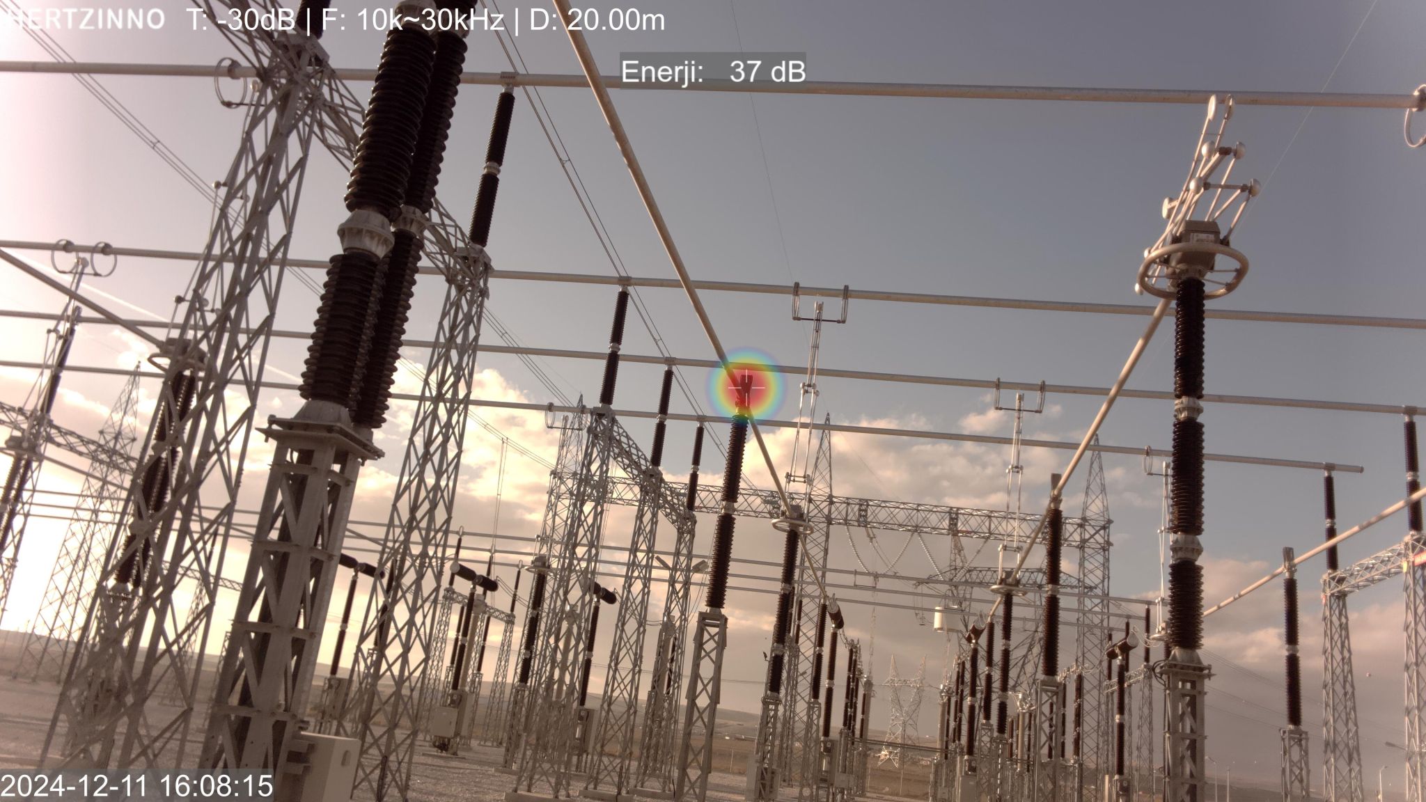 Partial discharge detected by Hertzinno Acoustic Camera