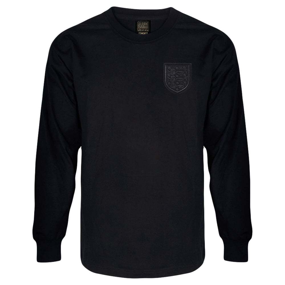 Men's England 1966 Retro Long Sleeve Black-Out Shirt #6