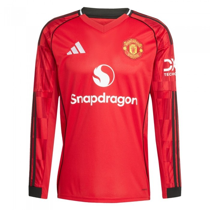 Men's Manchester United 2025/26 Home Long Sleeve Shirt
