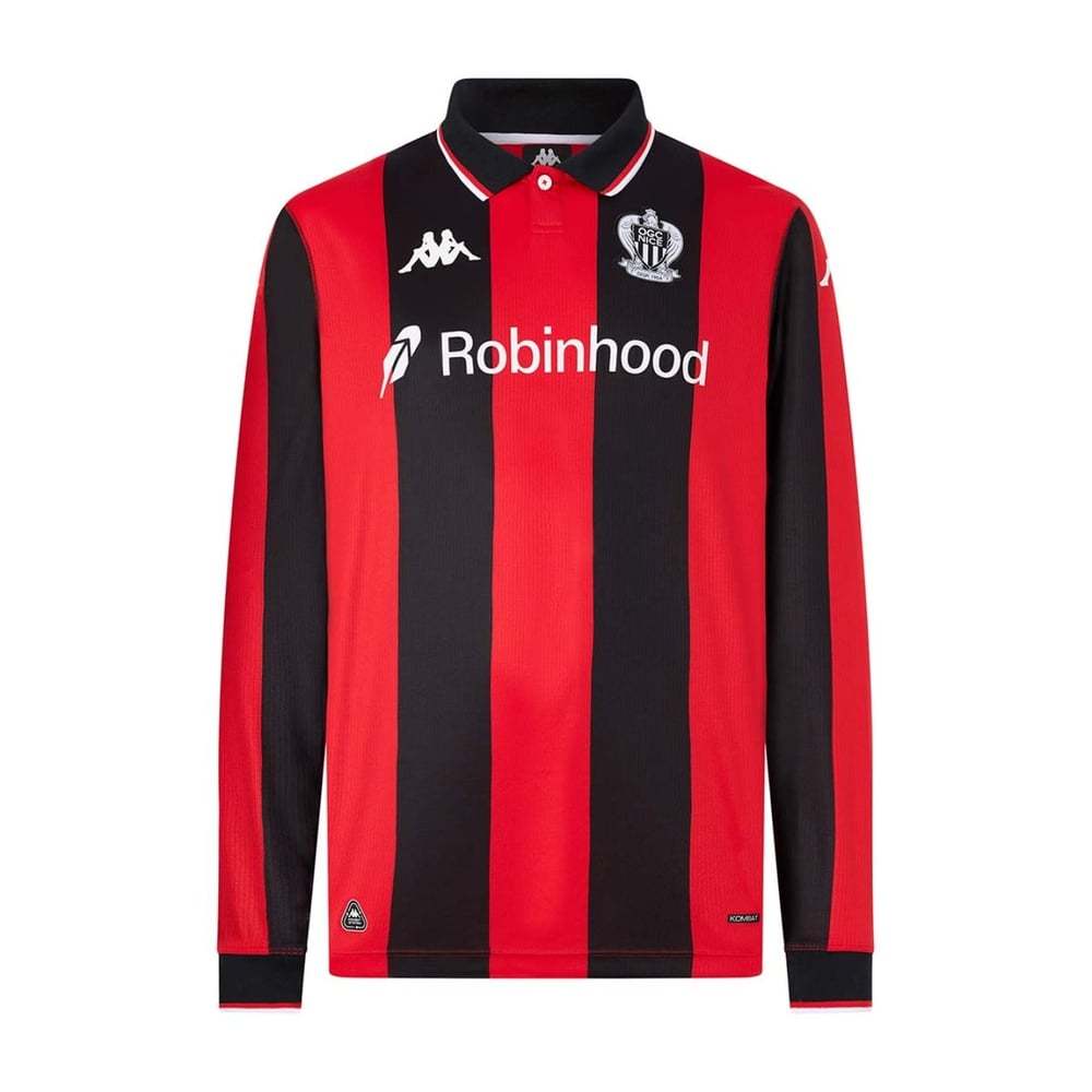 Men's OGC Nice 2025/26 Home Long Sleeve Shirt
