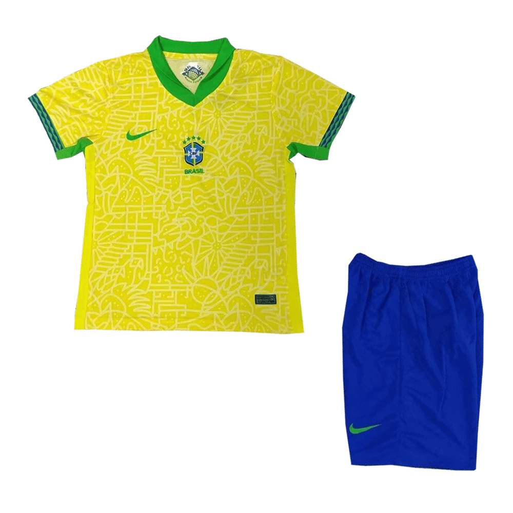 Kid's Brazil Home Jersey+Shorts Copa America 2024