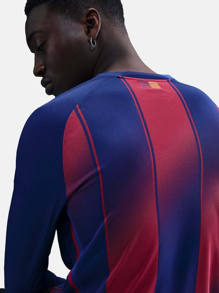 Kid's FC Barcelona 2025/26 Home Long Sleeve UCL Shirt