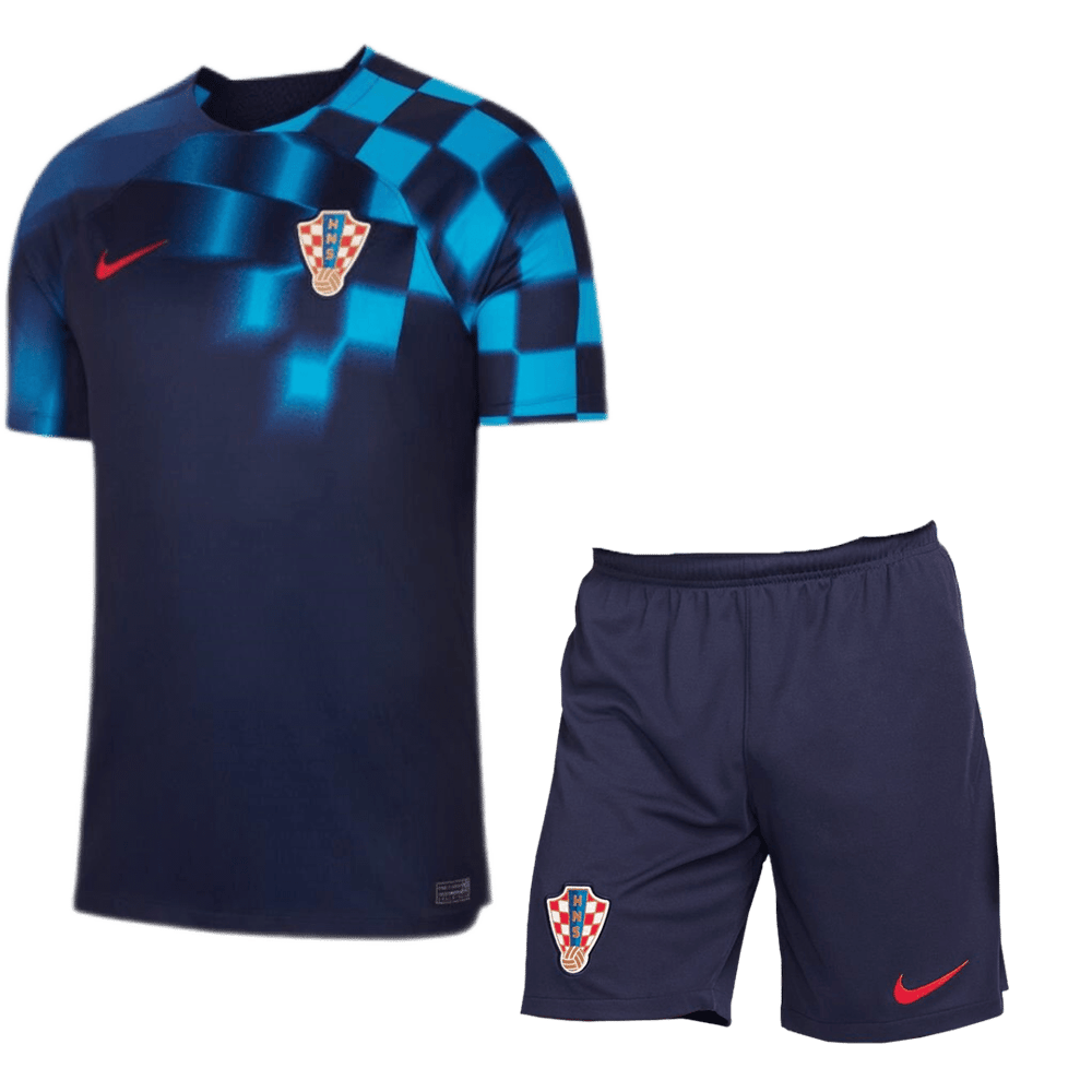 Kid's Croatia Away Jersey+Shorts World Cup 2022