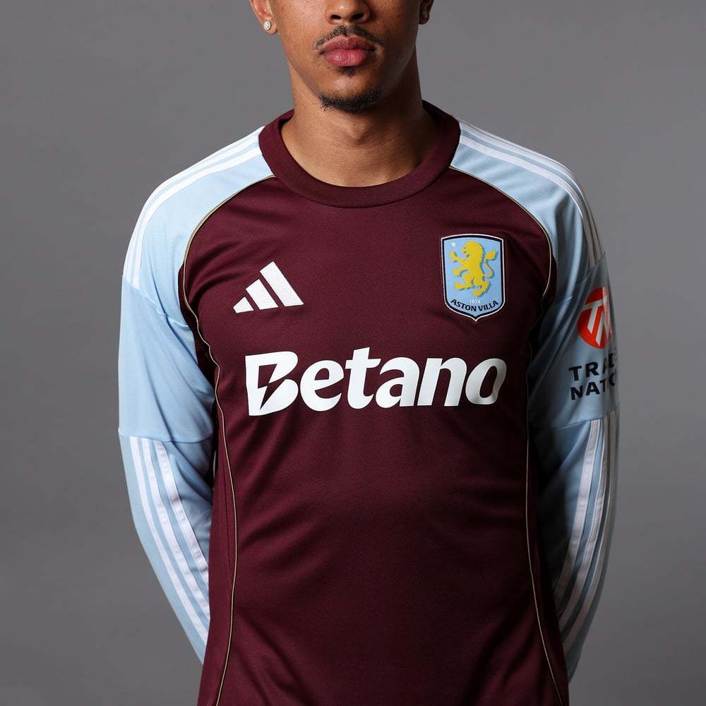 Kid's Aston Villa 2025/26 Home Long Sleeve Shirt