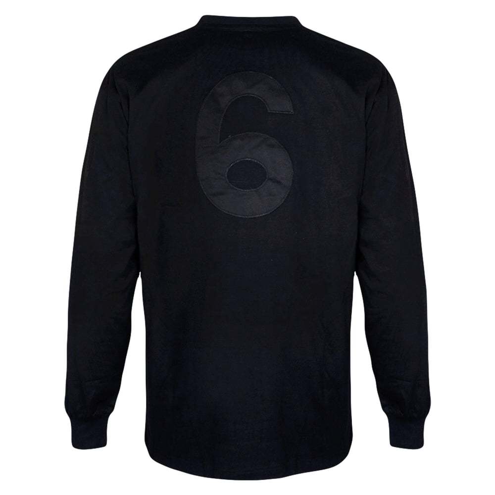 Men's England 1966 Retro Long Sleeve Black-Out Shirt #6