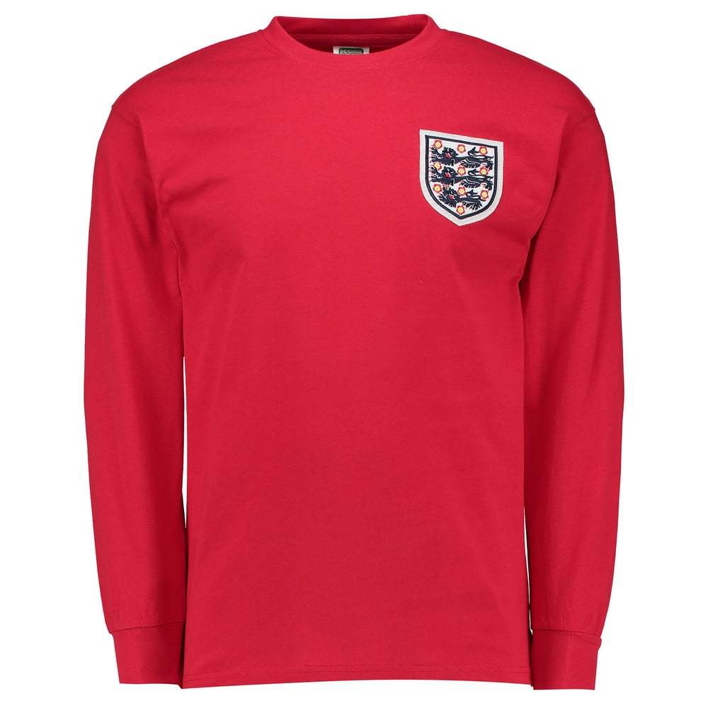Men's England 1966 Away World Cup Final Retro Long Sleeve Shirt #6