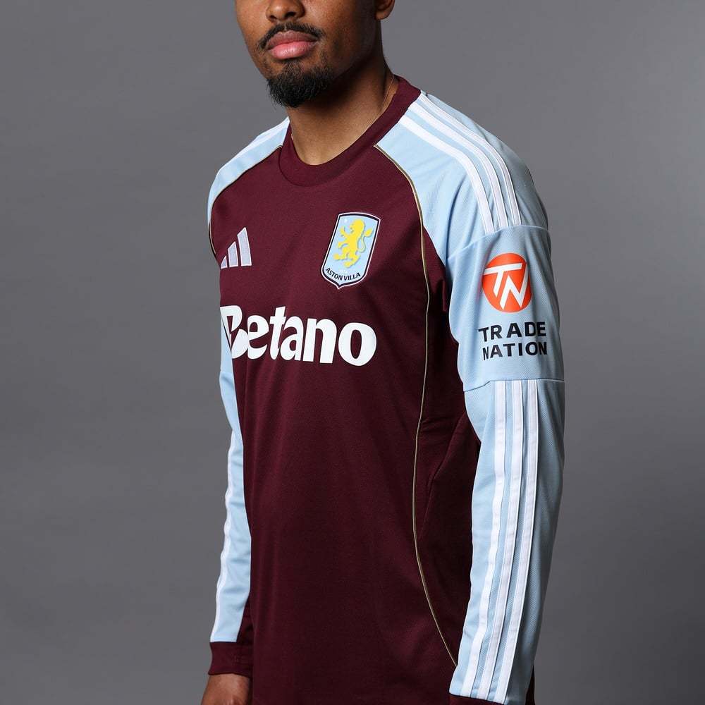 Kid's Aston Villa 2025/26 Home Long Sleeve Shirt