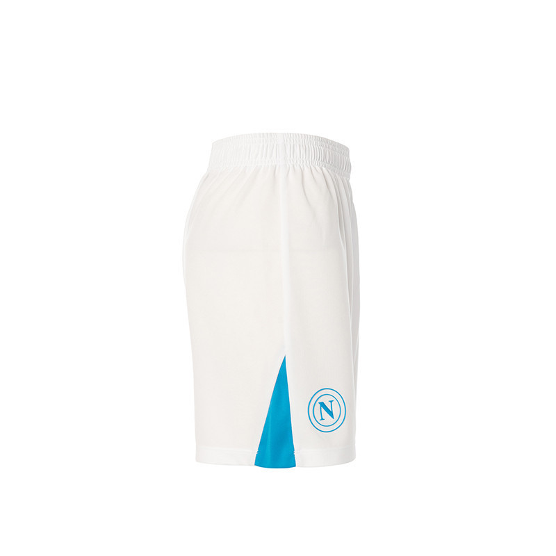 Kid's Napoli 2024/25 Home Shorts - White/Sky Blue