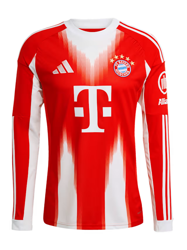 Men's Bayern Munich 2025/26 Home Long Sleeve Shirt