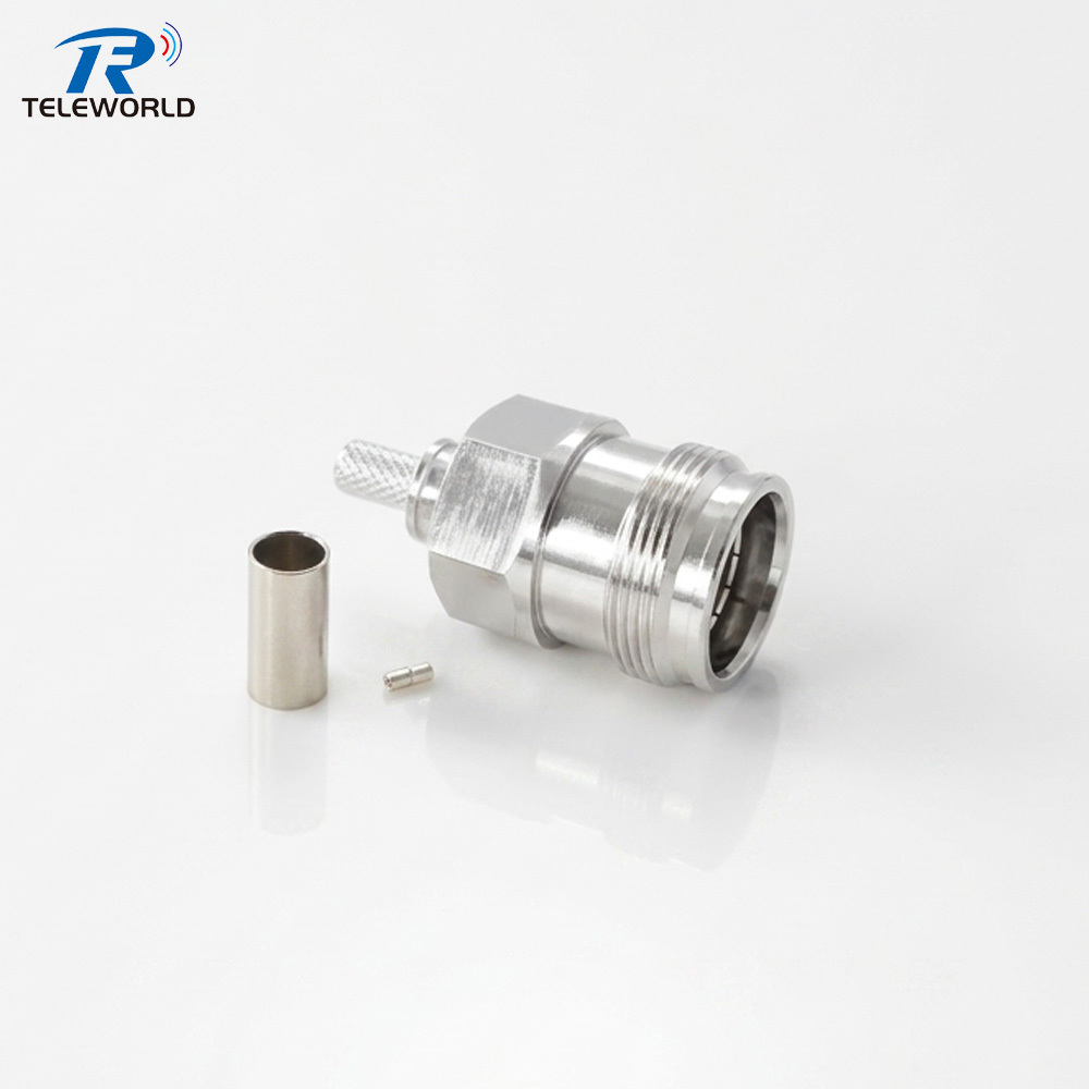 4.3-10 Female Straight Crimp Connector | Low PIM | RG142 LMR200 RG58|6GHz,4.3-10 Female Straight Crimp Connector 6GHz for RG142 RG58 RG223 RG400 LMR195 and LMR200 Low PIM 50ohm,Professional Manufacturer on Attenuators&Terminations,RF Connector&Adapter,cable Assemblies and other Microwave components