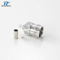 4.3-10 Female Straight Crimp Connector | Low PIM | RG142 LMR200 RG58|6GHz,4.3-10 Female Straight Crimp Connector 6GHz for RG142 RG58 RG223 RG400 LMR195 and LMR200 Low PIM 50ohm,Professional Manufacturer on Attenuators&Terminations,RF Connector&Adapter,cable Assemblies and other Microwave components