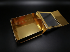 Luxury Golden Magnetic Folding Box, custom folding box/folding gift box,Luxury Golden Folding Box Magnetic for High-End Apparel Gift Packaging
