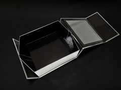 FSC Silver Magnetic Folding Box, custom folding box/folding gift box,FSC Certified Silver Folding Box Magnetic for Luxury Gift Packaging