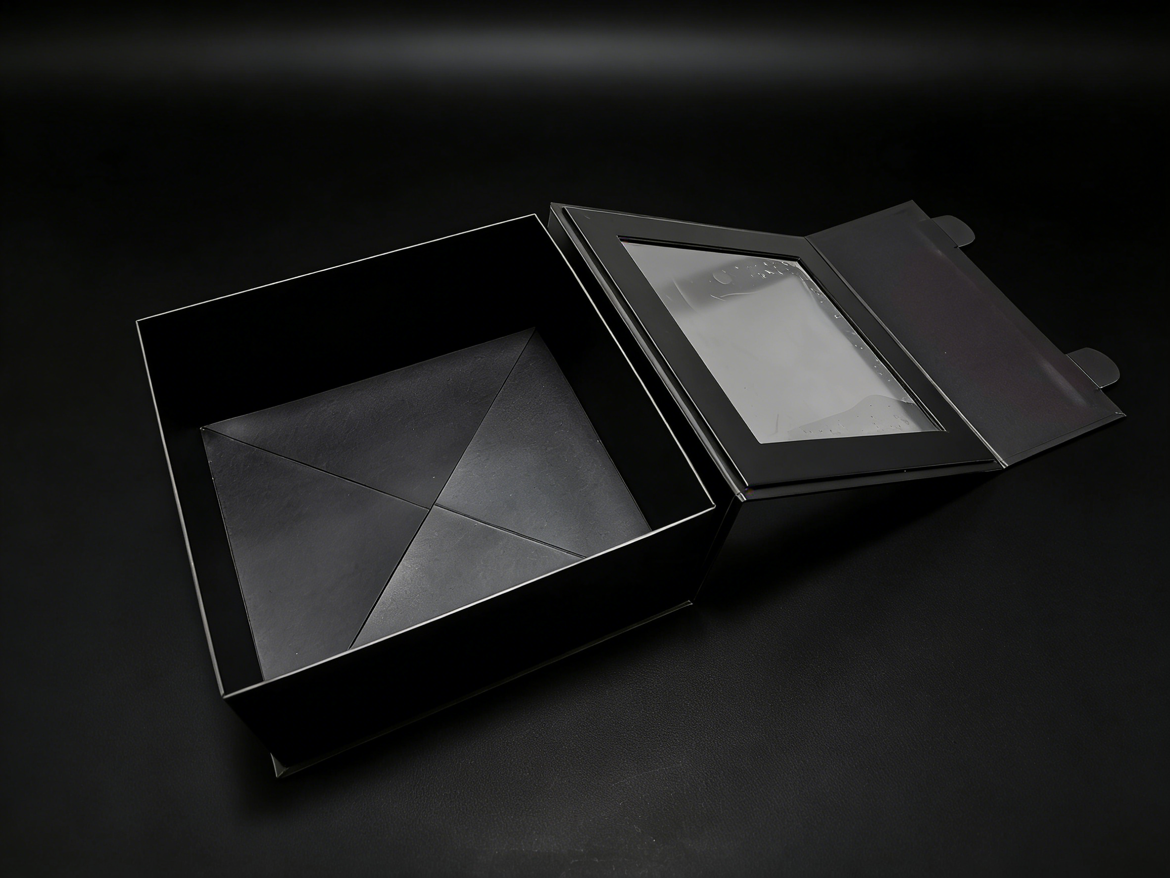 Black Magnetic Rigid Folding Box, custom folding box/folding gift box,Black Rigid Folding Box Magnetic for Luxury Gift Apparel Packaging