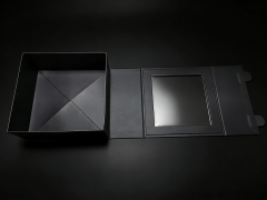 Black Magnetic Rigid Folding Box, custom folding box/folding gift box,Black Rigid Folding Box Magnetic for Luxury Gift Apparel Packaging