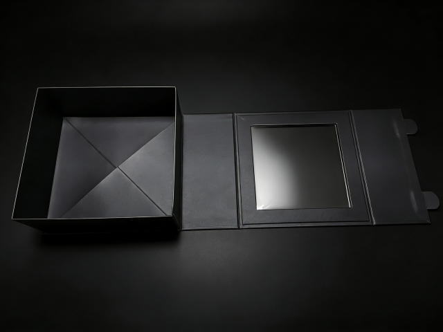 Black Magnetic Rigid Folding Box, custom folding box/folding gift box,Black Rigid Folding Box Magnetic for Luxury Gift Apparel Packaging