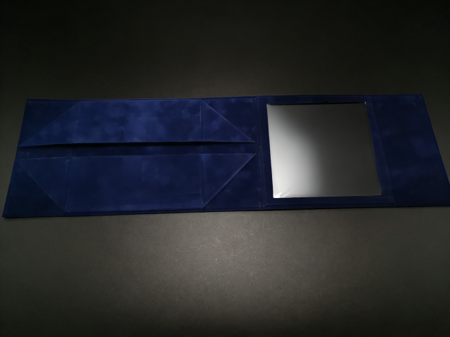 FSC Blue Velvet Folding Box, custom folding box/folding gift box,FSC Blue Velvet Folding Box Magnetic for Luxury Jewelry Packaging