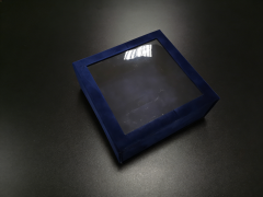 FSC Blue Velvet Folding Box, custom folding box/folding gift box,FSC Blue Velvet Folding Box Magnetic for Luxury Jewelry Packaging