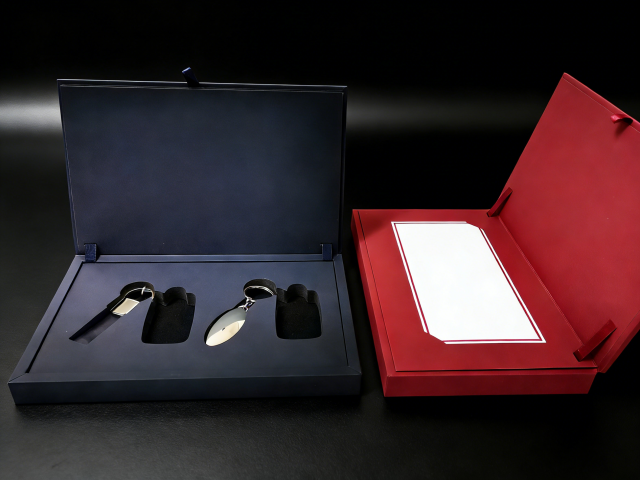 Soft Touch Paper Gift Box Small Gift Box,Red/Blue Clamshell Gift Box With EVA For Key & Mini Gifting