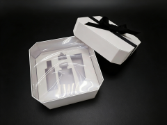 Square Bow Gift Box Luxury Gift Box,FSC Coated Paper Square Bow Gift Box Top & Lid CMYK Printing Bulk