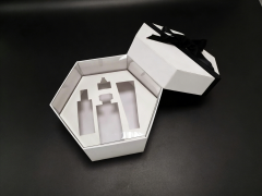 Hexagonal Bow Gift Box Custom Gift Box,Custom Hexagonal Bow Gift Box Top & Lid CMYK Printing Bulk Packaging