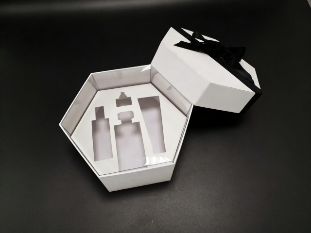 Hexagonal Bow Gift Box Custom Gift Box,Custom Hexagonal Bow Gift Box Top & Lid CMYK Printing Bulk Packaging