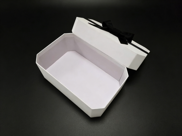 Octagonal Bow Gift Box Makeup Gift Box,Octagonal Bow Makeup Gift Box Top & Lid CMYK Printing Bulk Packaging