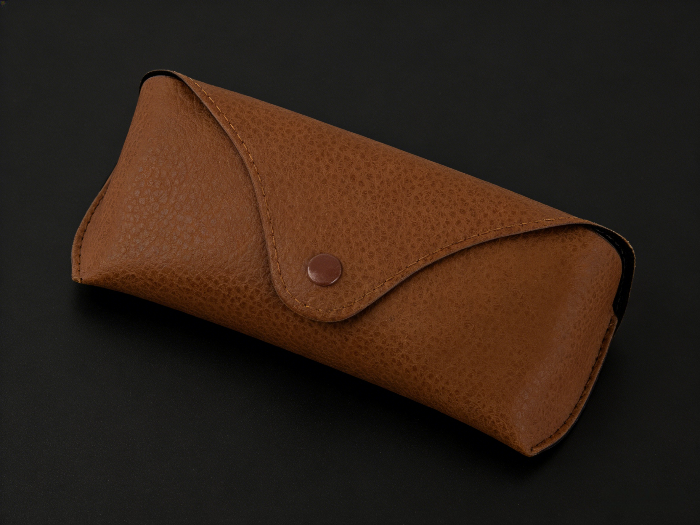 Classic Buckle Brown PU Leather Sunglasses Case - Custom Logo,Classic Brown PU Leather Sunglasses Case