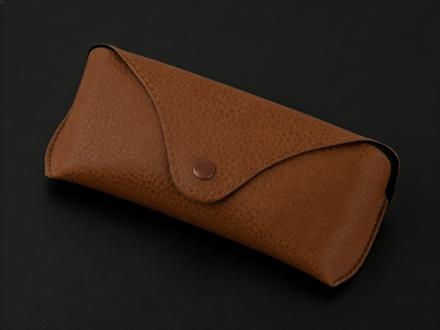 Classic Buckle Brown PU Leather Sunglasses Case - Custom Logo,Classic Brown PU Leather Sunglasses Case
