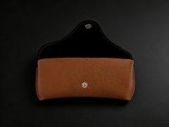Classic Buckle Brown PU Leather Sunglasses Case - Custom Logo,Classic Brown PU Leather Sunglasses Case
