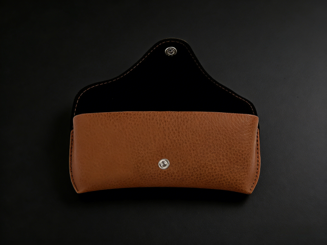 Classic Buckle Brown PU Leather Sunglasses Case - Custom Logo,Classic Brown PU Leather Sunglasses Case