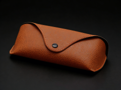 Classic Buckle Brown PU Leather Sunglasses Case - Custom Logo,Classic Brown PU Leather Sunglasses Case